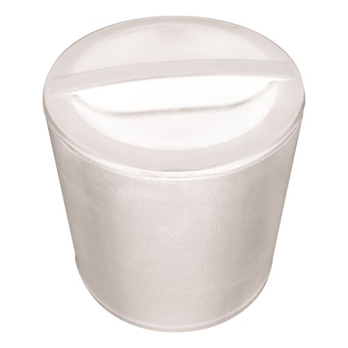 3 Quart Round Leatherette Ice Bucket, White